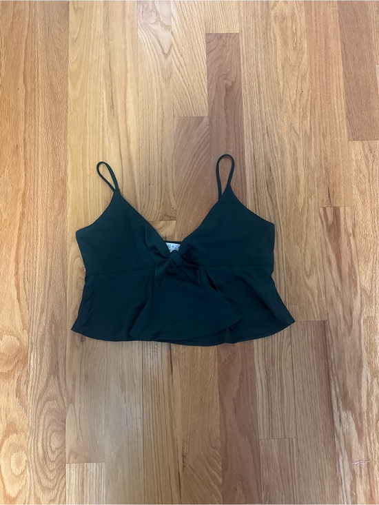 She + Sky Tops - Women's Green Tie-Front Camisole Top